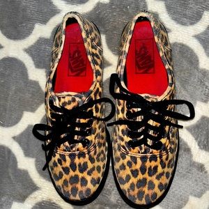 Vans Off The Wall Sneakers Lace Up Animal Leopard Print Shoes